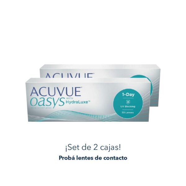 Set 2 Cajas:   Acuvue Oasys 1-Day con HydraClear Plus